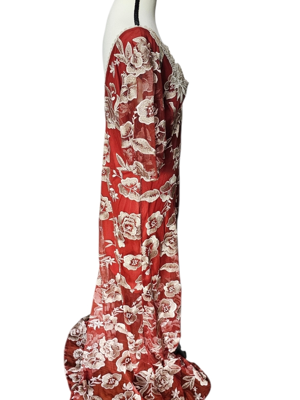 Joyfolie Maxi Dress with Cream Roses In Cinnamon - Picture 8 of 11